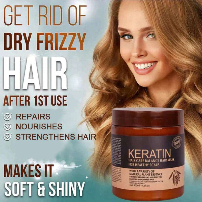 Keratin Hair Care Balance Hair Mask - Deep Conditioning & Frizz Control - 1000ml (35.2 fl.oz)