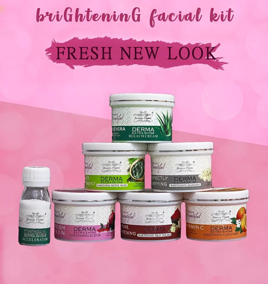 Derma Extra Shine Brightening Facial Kit – Complete 7-Step Skincare Set for Fresh & Glowing Skin