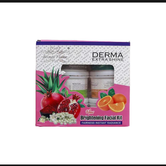 Derma Extra Shine Brightening Facial Kit – Complete 7-Step Skincare Set for Fresh & Glowing Skin