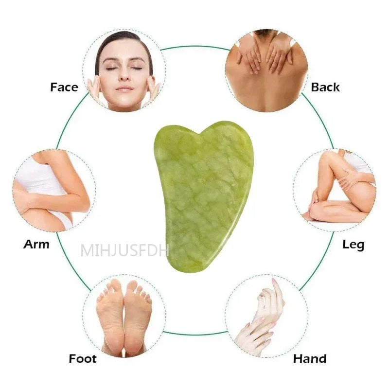 Natural Jade Facial Roller &amp; Gua Sha Set – Face Massage Tool for Skin Lifting &amp; Relaxation